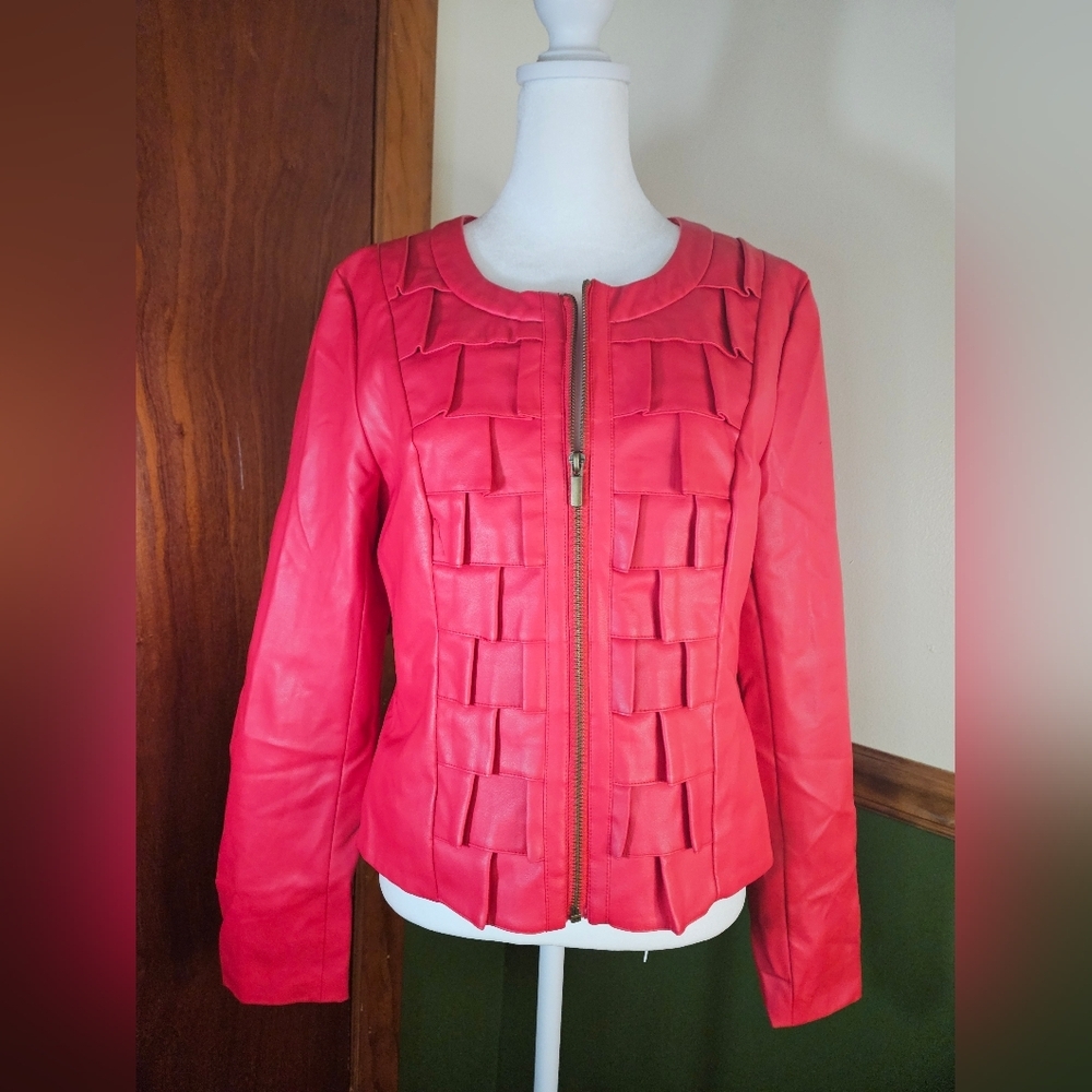 Ruby Rose Red  FAUX Leather Jacket NWT